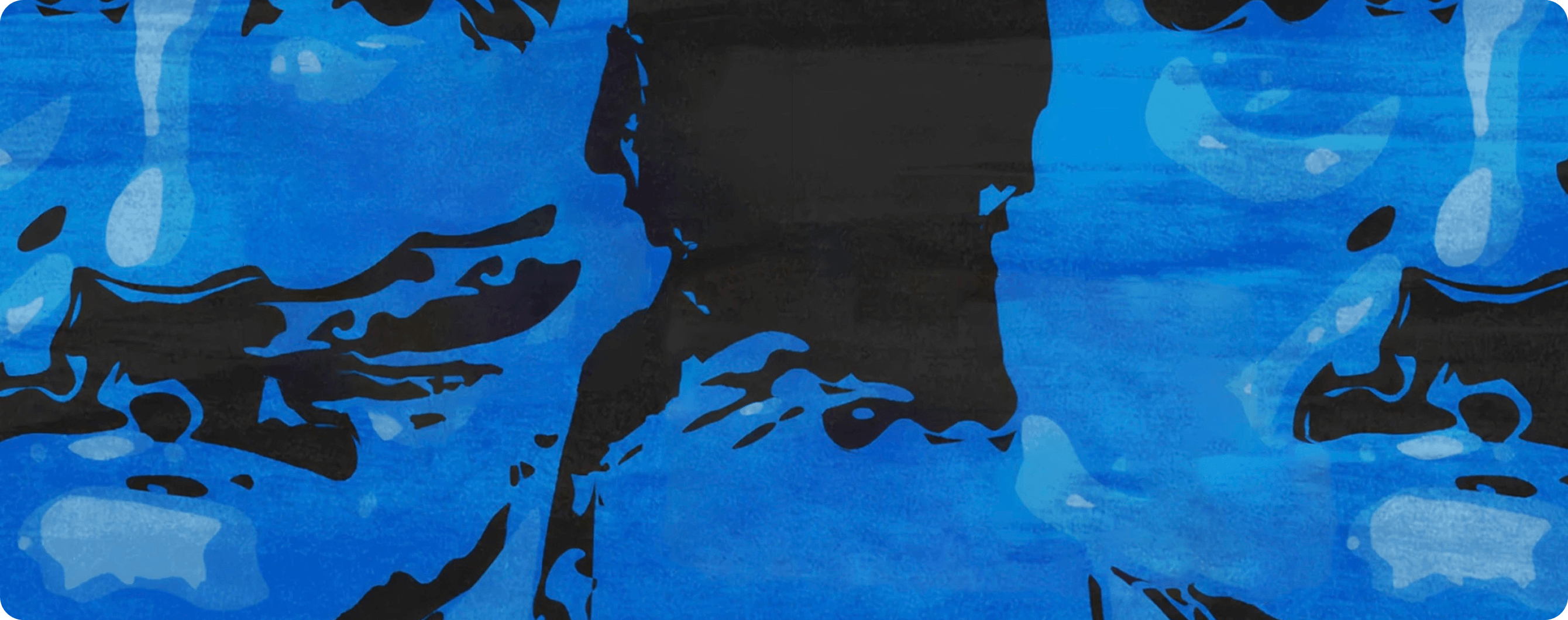 blue graffiti art style of two male images