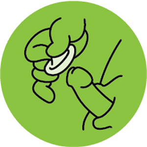 Cartoon character with a green circle background